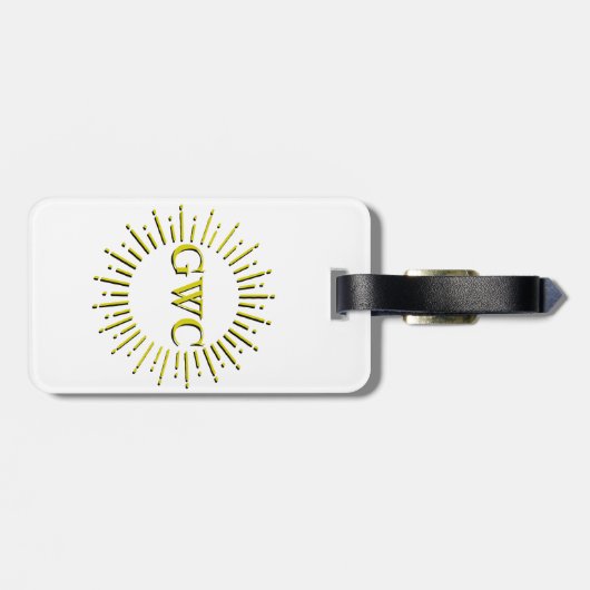  Stijl Gele Zon Burst Aangepaste Monogram Bagagelabel (Achterkant horizontaal)
