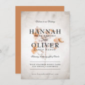 -stijl geperste bloemen | Huwelijksmenu Menu (Voorkant / Achterkant)