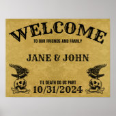 stijl Gothic Wedding of Halloween Welkom Poster (Voorkant)