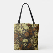 stijl Gotische schedels en rozen canvas tas (Achterkant)