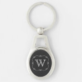  Stijl Grijs en Wit Monogram Sleutelhanger (Voorkant)