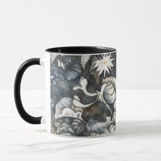 Stijl Grijze Bloemen Art Mok Cup (Links)