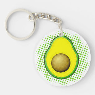  Stijl Groene Avocado Tekening Sleutelhanger