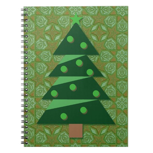 Stijl Groene Kerstboom Journaal Notitieboek (Voorkant)