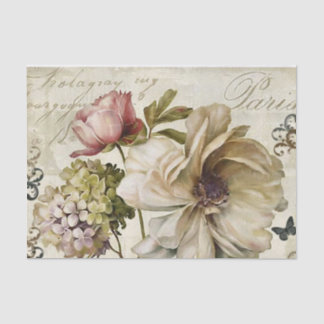  Stijl Grote Bloemen met Script Achtergrond Tissuepapier