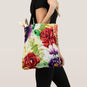 stijl grote Waterverf bloemen Draagtas