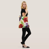 stijl grote Waterverf bloemen Draagtas (Op model)