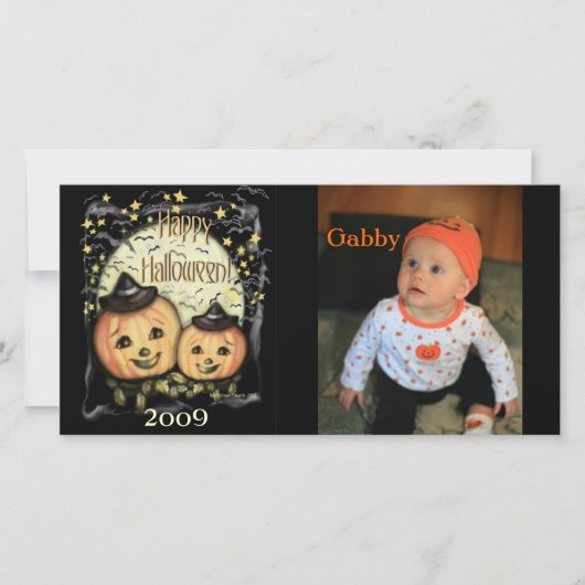 stijl Halloween Custom Photo Card Feestdagenkaart (Voorkant)