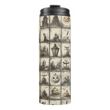  stijl Halloween patroon met sepia kleur