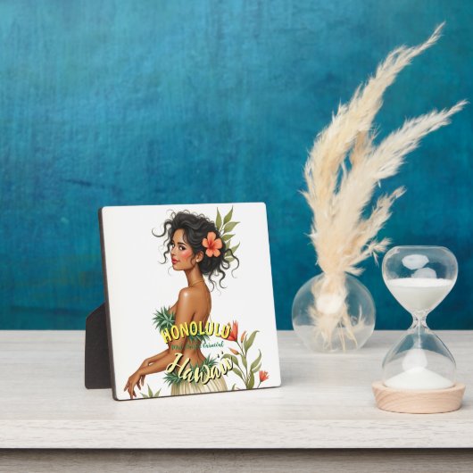  Stijl Hawaii Reizen Honolulu Hula Meisje Fotoplaat (Insitu)