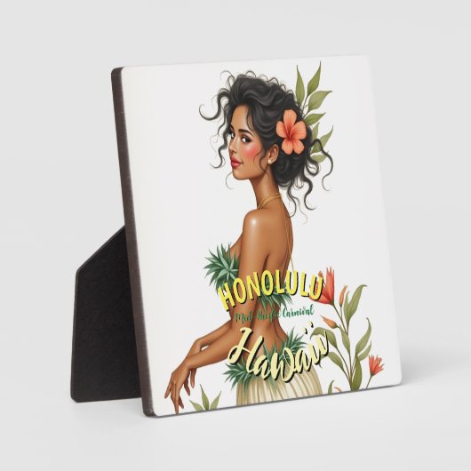  Stijl Hawaii Reizen Honolulu Hula Meisje Fotoplaat (Voorkant)