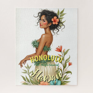 Stijl Hawaii Reizen Honolulu Hula Meisje Legpuzzel