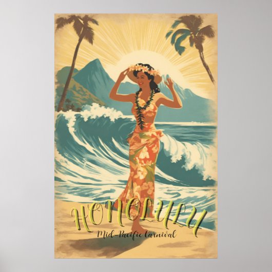 stijl Hawaii reizen Poster (Voorkant)