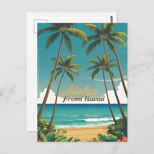 stijl Hawaiiaanse reizen Aloha van Hawaï Briefkaart (Voorkant / Achterkant)