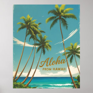  stijl Hawaiiaanse reizen Aloha van Hawaï Poster