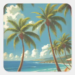 stijl Hawaiiaanse reizen Aloha van Hawaï Vierkante Sticker