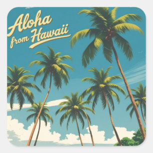 stijl Hawaiiaanse reizen Aloha van Hawaï Vierkante Sticker