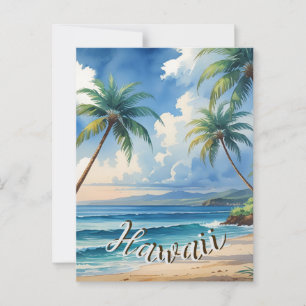 stijl Hawaiian Travel Coast Blue Zee Briefkaart