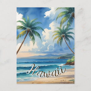  stijl Hawaiian Travel Coast Blue Zee Feestdagenkaart