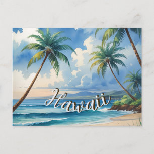 stijl Hawaiian Travel Coast Blue Zee Feestdagenkaart