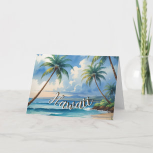  stijl Hawaiian Travel Coast Blue Zee Kaart