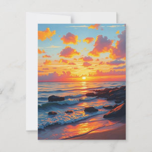  stijl Hawaiian Travel Coast Zee Sunset Briefkaart