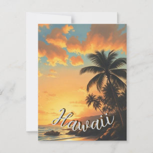  stijl Hawaiian Travel Coast Zee Sunset Briefkaart