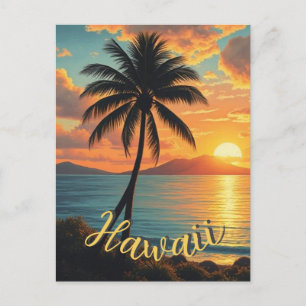  stijl Hawaiian Travel Coast Zee Sunset Briefkaart