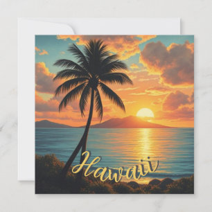  stijl Hawaiian Travel Coast Zee Sunset Feestdagenkaart