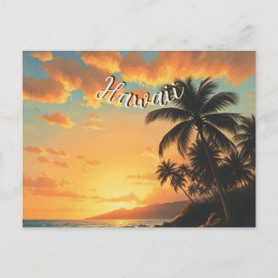  stijl Hawaiian Travel Coast Zee Sunset Feestdagenkaart