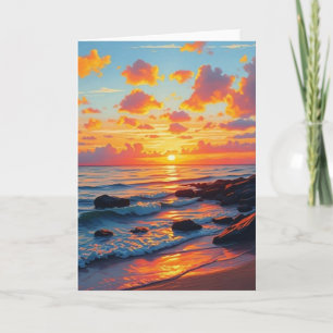  stijl Hawaiian Travel Coast Zee Sunset Kaart