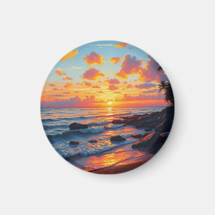 stijl Hawaiian Travel Coast Zee Sunset Magneet