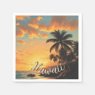 stijl Hawaiian Travel Coast Zee Sunset Servet