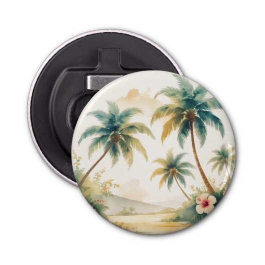  stijl Hawaiian Travel Honolulu Button Flesopener (Voorkant)