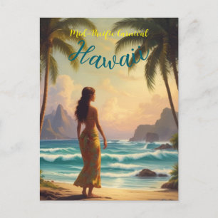  stijl Hawaiian Travel Honolulu Hula Meisje Briefkaart