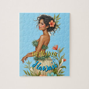 stijl Hawaiian Travel Honolulu Hula Meisje Legpuzzel
