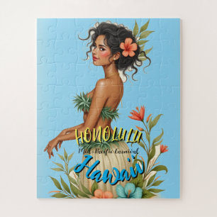  stijl Hawaiian Travel Honolulu Hula Meisje Legpuzzel