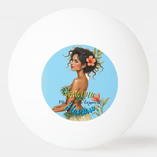  stijl Hawaiian Travel Honolulu Hula Meisje Pingpongballen