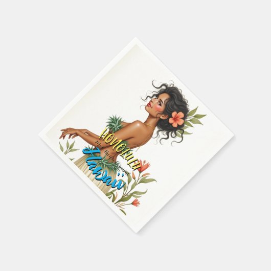  stijl Hawaiian Travel Honolulu Hula Meisje Servet (Hoek)