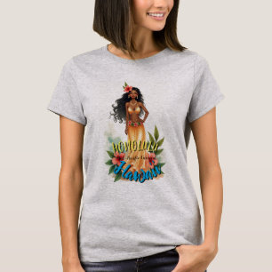  stijl Hawaiian Travel Honolulu Hula Meisje T-shirt