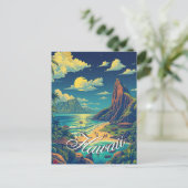 stijl Hawaiian Travel Honolulu Mid-Pacific Briefkaart (Staand voorkant)