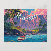 stijl Hawaiian Travel Honolulu Mid-Pacific Briefkaart (Voorkant)