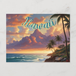  stijl Hawaiian Travel Honolulu Mid-Pacific Briefkaart