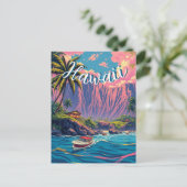 stijl Hawaiian Travel Honolulu Mid-Pacific Briefkaart (Staand voorkant)