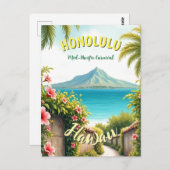  stijl Hawaiian Travel Honolulu Mid-Pacific Briefkaart (Voorkant / Achterkant)