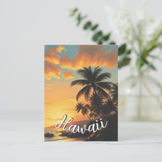 stijl Hawaiian Travel Honolulu Mid-Pacific Briefkaart (Staand voorkant)