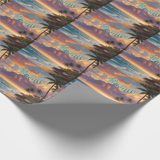  stijl Hawaiian Travel Honolulu Mid-Pacific Cadeaupapier (Hoek)