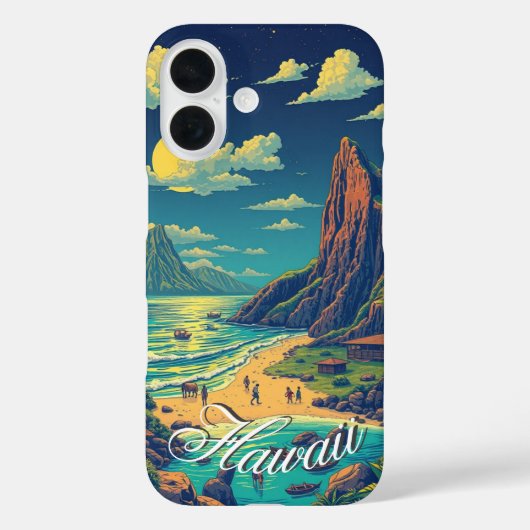 stijl Hawaiian Travel Honolulu Mid-Pacific Case-Mate iPhone Case (Achterkant)