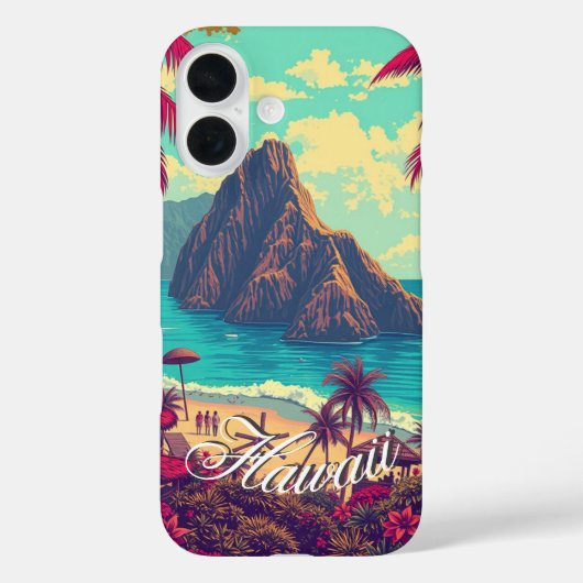 stijl Hawaiian Travel Honolulu Mid-Pacific Case-Mate iPhone Case (Achterkant)