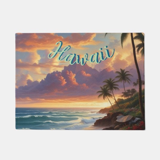  stijl Hawaiian Travel Honolulu Mid-Pacific Deurmat (Voorkant)